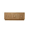 Currey & Company Morombe Washed Oak Credenza with Geometric Door Fronts for Dining or Living Rooms 3000-0336
