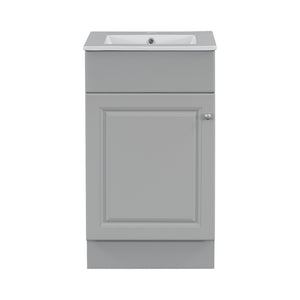 English Elm [video] Compact Sage Green Bathroom Vanity with Ceramic Sink Soft Close Cabinet Grey N759P237932E