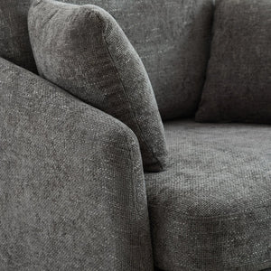 English Elm 40.55"w Chenille Swivel Chair Oversized Round Accent Seat with 360 Degree Base W1298P248769