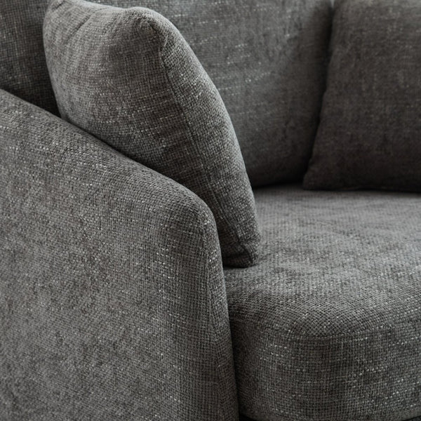 English Elm 40.55"w Chenille Swivel Chair Oversized Round Accent Seat with 360 Degree Base W1298P248769