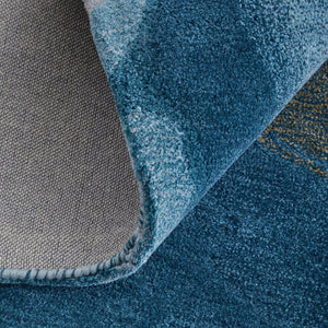 Feizy Rugs Kawai Hand-tufted Wool & Viscose Abstract Rug – Luxurious Modern Design For Stylish Home Decor Blue,Gold,Gray Wool,Viscose Kaw8987ftel000g00