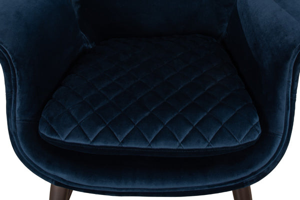 Sarreid Wings Chair Blue - Luxurious Velvet Upholstery & Sleek Metal Frame For Modern Home Comfort Blue  30027