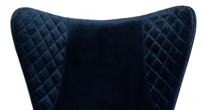 Sarreid Wings Chair Blue - Luxurious Velvet Upholstery & Sleek Metal Frame For Modern Home Comfort Blue  30027