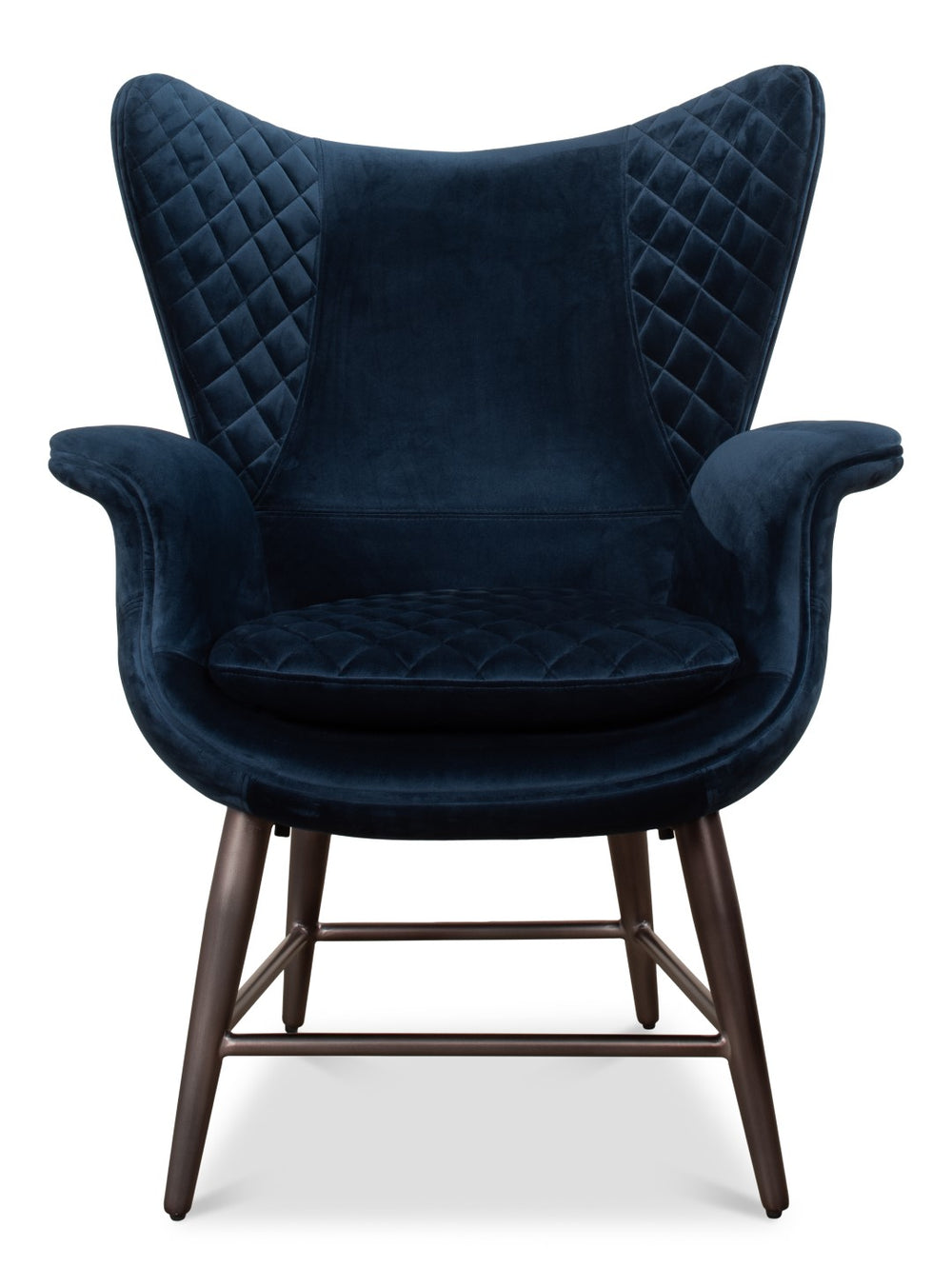 Sarreid Wings Chair Blue - Luxurious Velvet Upholstery & Sleek Metal Frame For Modern Home Comfort Blue  30027