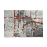 English Elm Quarry 5X6.5' Abstract Area Rug, Gray & Orange Polypropylene