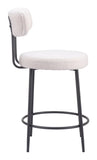 Blanca Counter Stool - Set of 2 Ivory 109739 Zuo Modern