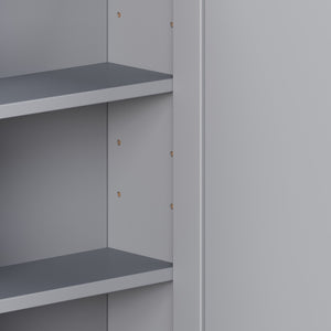 English Elm Bathroom Wall Cabinet with Mirror Door Open Shelving and Adjustable Interior Storage Gray N817P375228G