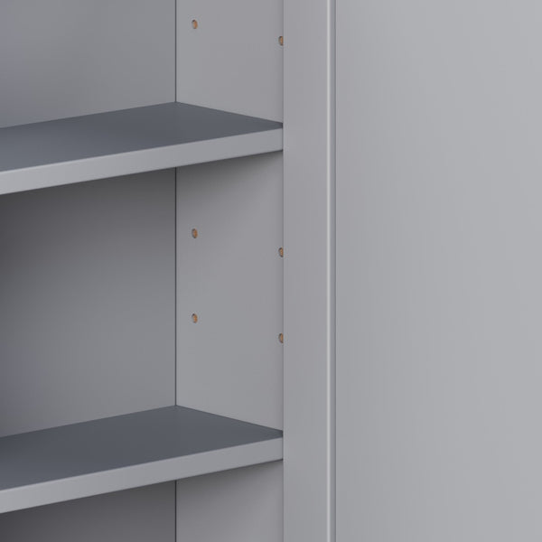 English Elm Bathroom Wall Cabinet with Mirror Door Open Shelving and Adjustable Interior Storage Gray N817P375228G