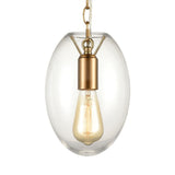 Ellipsa 7'' Wide 1-Light Mini Pendant - Satin Brass 30050/1 Elk Lighting