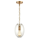 Ellipsa 7'' Wide 1-Light Mini Pendant - Satin Brass 30050/1 Elk Lighting