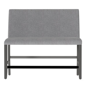 English Elm Wallace & Bay - Gray Transitional Upholstered Bench With Back in Walnut Ash Finish — 44"L Durable Wood Frame, Easy Care B361P384467