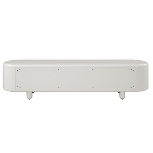 English Elm Keely Glossy White Media Console with Dovetail Drawers and Cabinet Storage B2726P442558