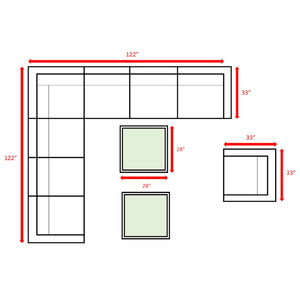 English Elm Fully Assembled 7-Person Wicker Patio Seating Group With Plush Cushions For Stylish Outdoor Relaxation B120S00128