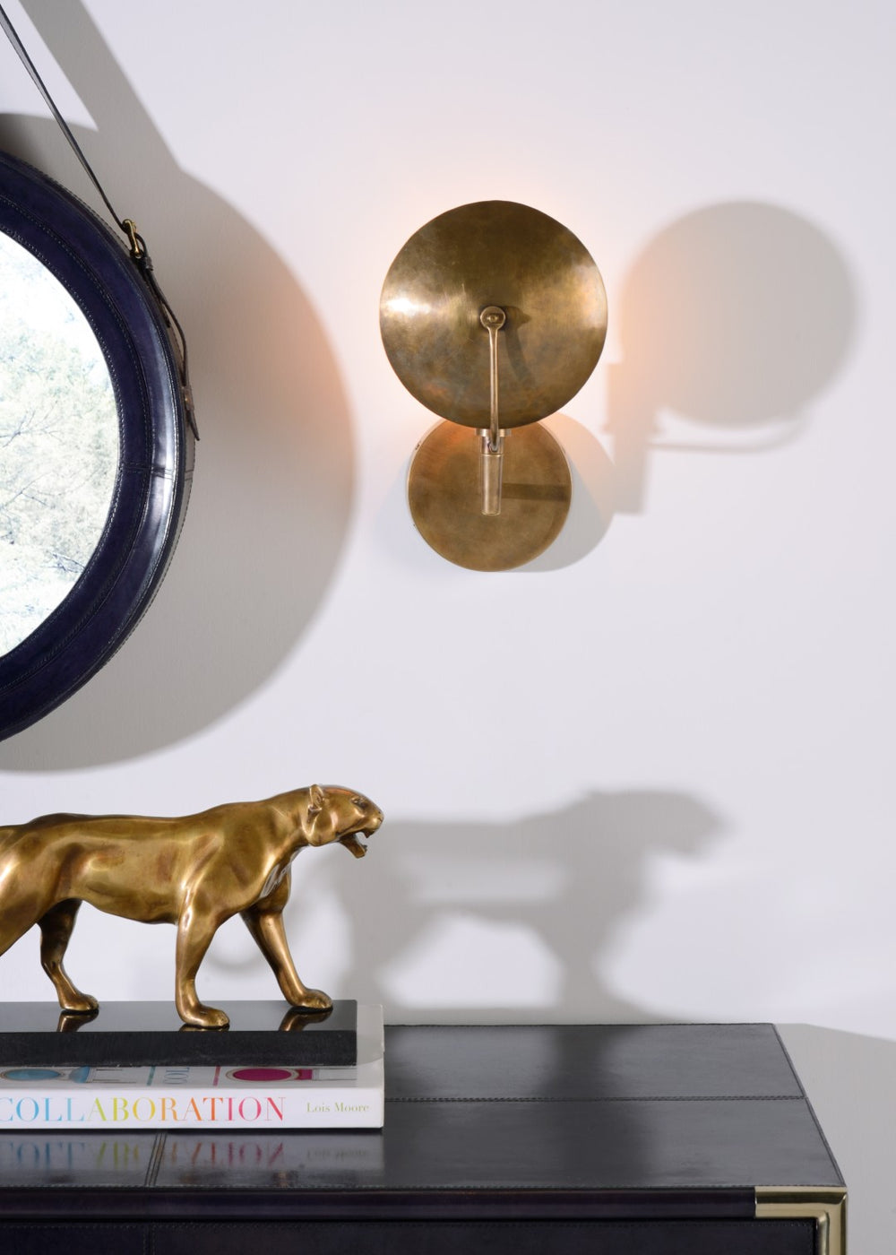 Wildwood Art Deco Tiger Brass Sculpture On Marble Plinth — Vintage Patina, 8.5"H X16"W Decorative Accent 300611