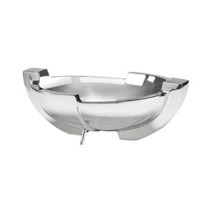 Wildwood Contemporary Sculptural Bowl In Polished Nickel Over Cast Brass — Reflective Centerpiece For Modern Spaces 300637