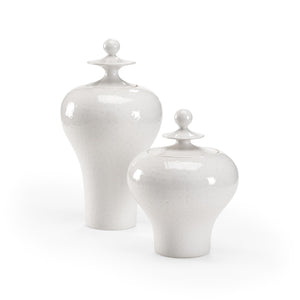 Wildwood Ling Ling Handcrafted Porcelain Vase Set | Smooth White Glaze, Sculptural Minimalist Centerpiece, 17" H 300672