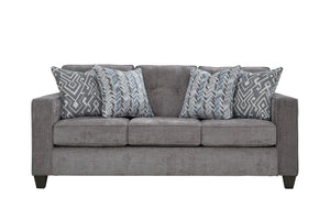 Fusion Wowza Mink Queen Sleep Sofa In Grey - Stylish, Comfortable, And Versatile With Reversible Cushions! Grey Ws ,100% Polyester 3006-04 Wowza Mink Queen Sleep Sofa