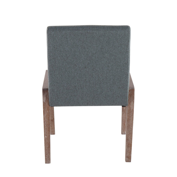 English Elm Carmen Contemporary Chair Set Of 2: Stylish Teal Fabric & White-Washed Wood For Modern Spaces B202S01323