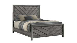 English Elm Denver Modern Style King Bed In Gray - Elegant, Upholstered Headboard & Solid Wood Frame For Comfort B009S01461
