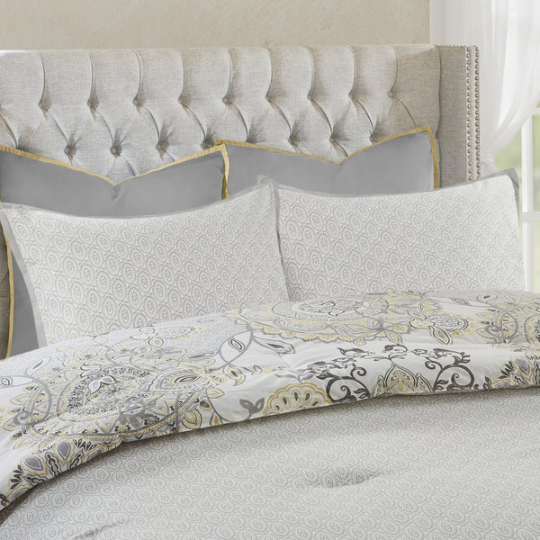 English Elm 8 Piece Cotton Floral Comforter Set - Reversible Queen Bedding With Shabby Chic Style & Safe Materials B03597283