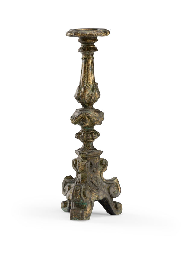 Wildwood Ornate Venetian Gold Candlestick — 21.5" Cast Composite Accent With Intricate Detailing & Antiqued Finish 300775
