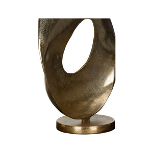 Wildwood Mounted Sculptural Shield In Antique Gold & Bronze Patina — 25" Cast Aluminum Modern Wall Accent 300811