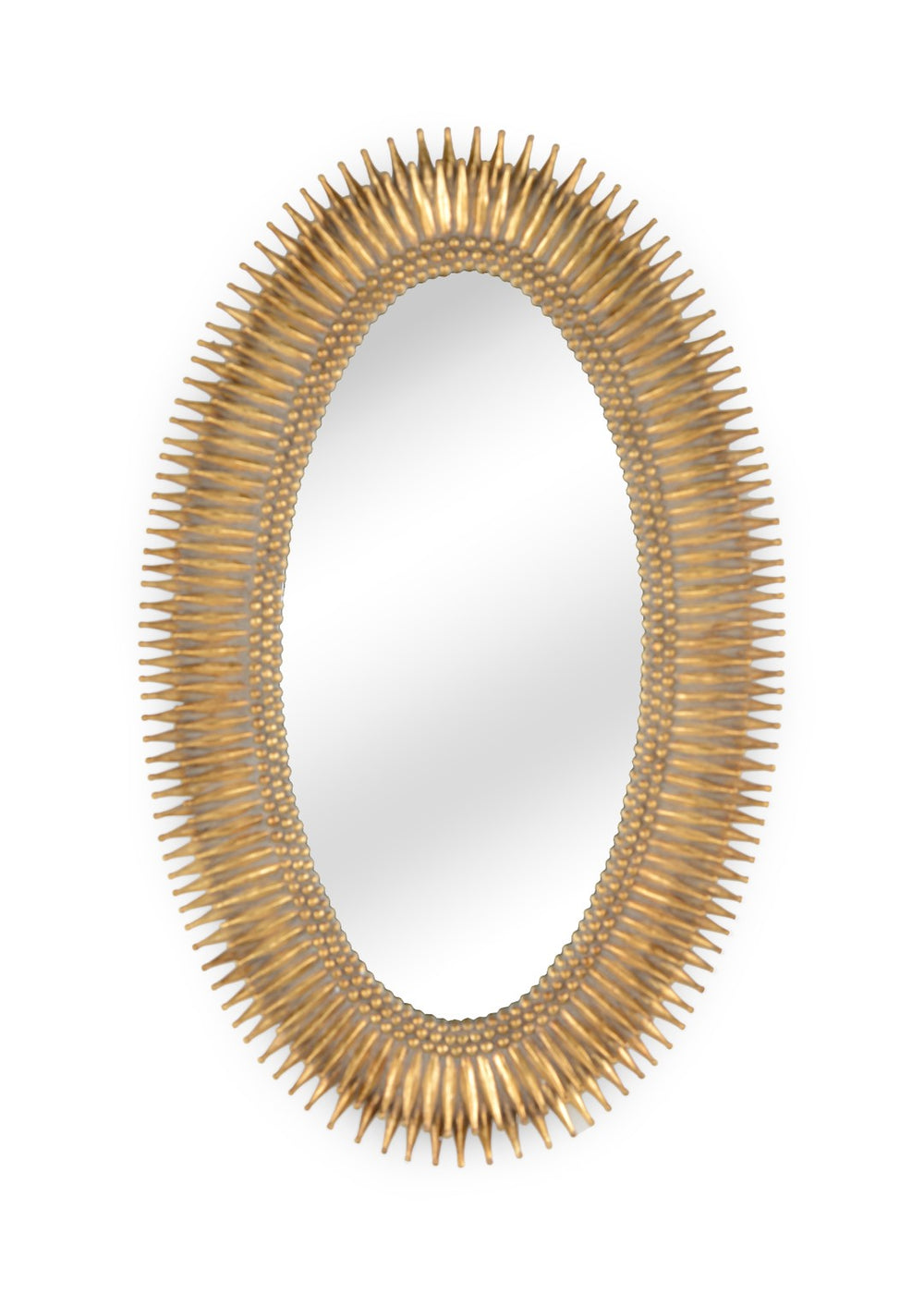 Wildwood Lucius Oval Wall Mirror With Antique Leaf Finish, 46" X 28" – Elegant, Reflective Focal Point For Entryways Gold 300852