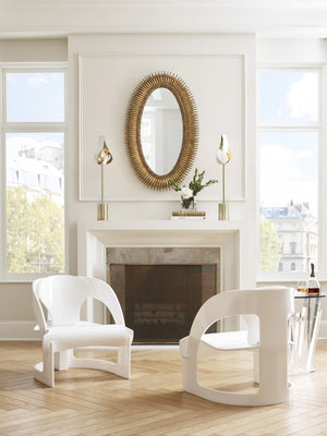 Wildwood Lucius Oval Wall Mirror With Antique Leaf Finish, 46" X 28" – Elegant, Reflective Focal Point For Entryways Gold 300852