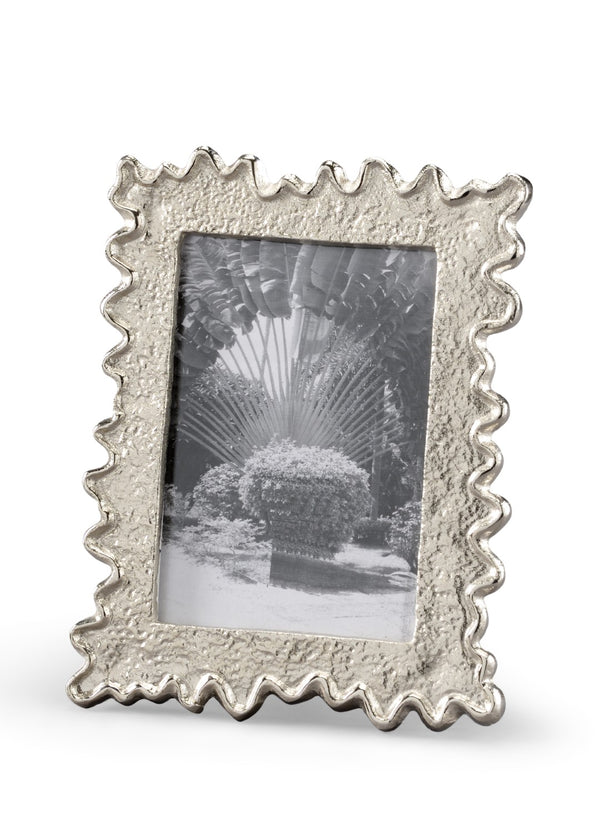 Wildwood Squiggle Hammered Silver Photo Frame 5X7 — Whimsical Modern Easel Display For Home & Office Gifts 300893