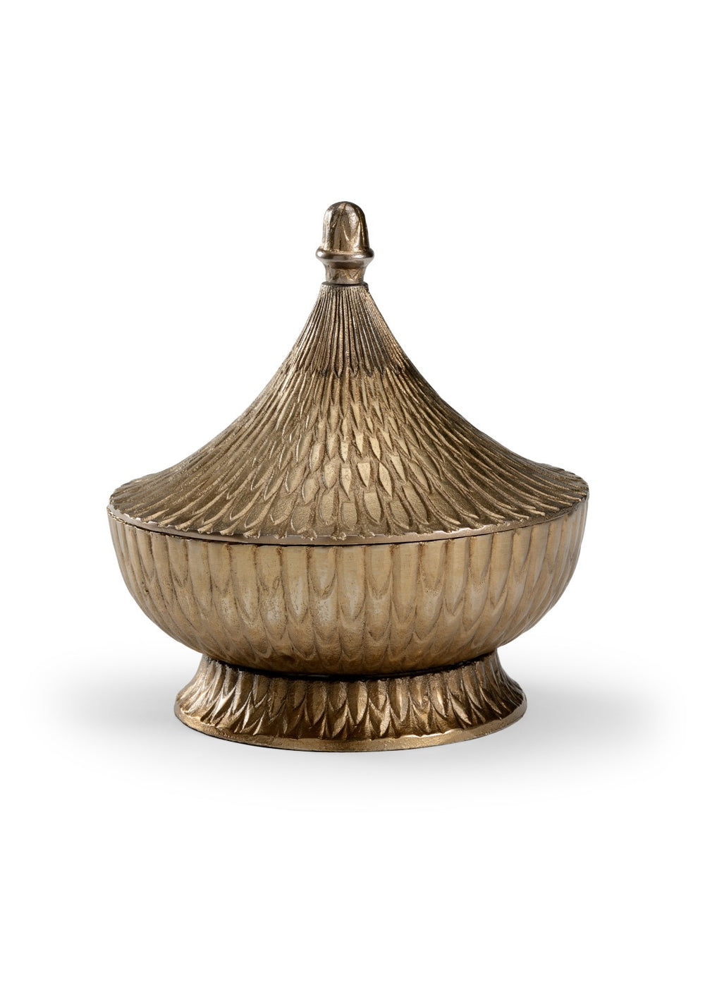 Wildwood Fig Antique Bronze Fig Canister Small — Sculptural Cast Aluminum Jar With Textured Genie-Bottle Silhouette 300947