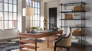 Wildwood Swirl Antique Gold Abstract Sculpture — 20.5" Cast Aluminum Accent For Desks, Consoles, Shelves (Modern) 300958