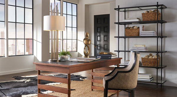 Wildwood Swirl Antique Gold Abstract Sculpture — 20.5" Cast Aluminum Accent For Desks, Consoles, Shelves (Modern) 300958