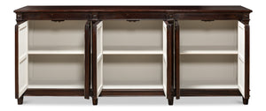 Sarreid Marksman Sideboard Dark Brown - Stylish 6-door Storage With 3 Removable Shelves For Any Space Brown  30096