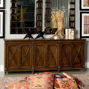 Sarreid Marksman Sideboard Dark Brown - Stylish 6-door Storage With 3 Removable Shelves For Any Space Brown  30096