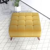 Ashcroft Furniture Addison Square Upholstered Ottoman: Mid-Century Modern Elegance