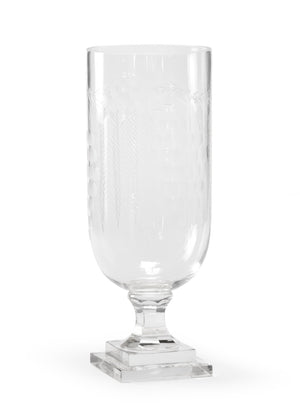 Wildwood Weeping Weeping Grape Vase — 15" Hand-Cut Clear Glass Vase With Faceted Grape Pattern For Flowers & Candles 300999