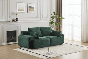 English Elm Modern 2-Seater Memory Foam Sofa - Pet-Friendly Corduroy Loveseat, Cloud Comfort, No Assembly! W3723P346959