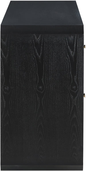 Meridian Furniture Parker Six Drawer Ash Veneer Dresser Mid-century Modern Style Bedroom Storage Furniture Black 300Black-D