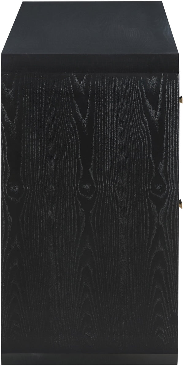 Meridian Furniture Parker Six Drawer Ash Veneer Dresser Mid-century Modern Style Bedroom Storage Furniture Black 300Black-D