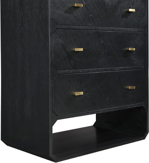 Meridian Furniture Parker Six Drawer Ash Veneer Dresser Mid-century Modern Style Bedroom Storage Furniture Black 300Black-D