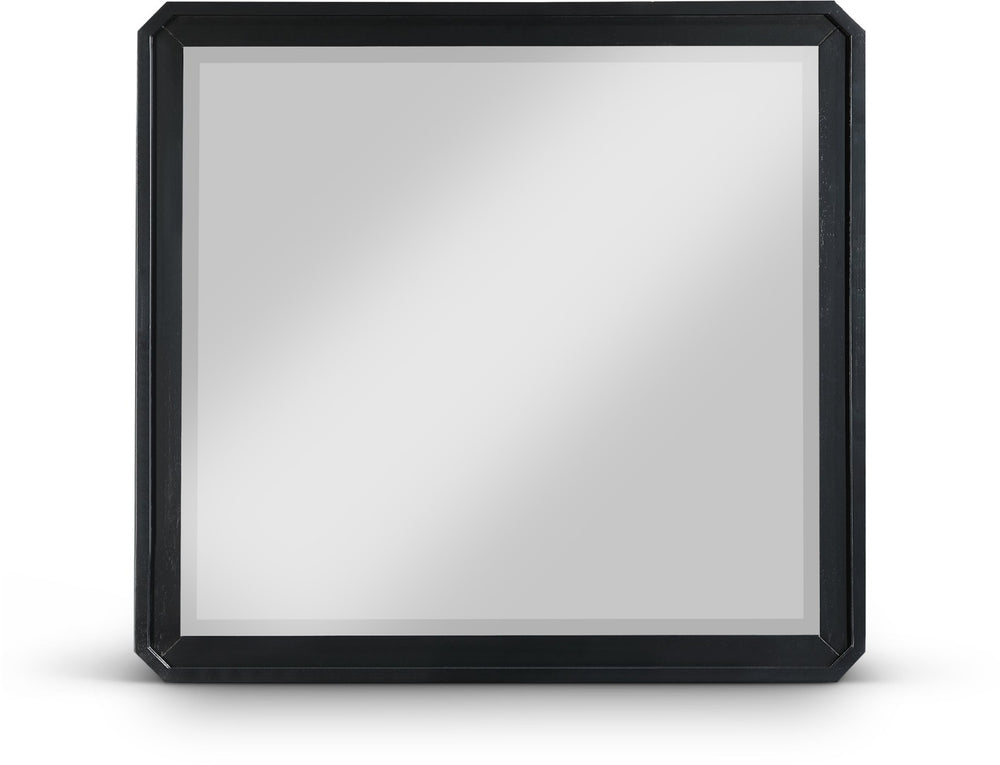 Meridian Furniture Parker Ash Veneer Wall Mirror with Stylish Frame for Modern Entryway or Living Room Decor Black 300Black-M