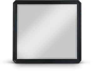 Meridian Furniture Parker Ash Veneer Wall Mirror with Stylish Frame for Modern Entryway or Living Room Decor Black 300Black-M