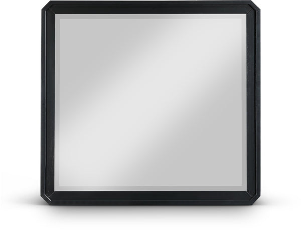 Meridian Furniture Parker Ash Veneer Wall Mirror with Stylish Frame for Modern Entryway or Living Room Decor Black 300Black-M