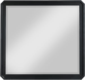 Meridian Furniture Parker Ash Veneer Wall Mirror with Stylish Frame for Modern Entryway or Living Room Decor Black 300Black-M