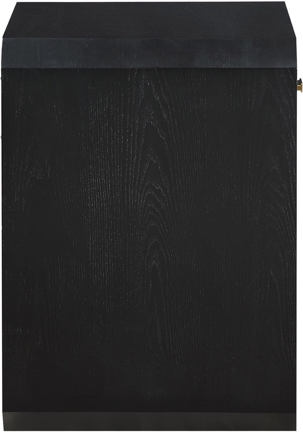 Meridian Furniture Parker Mid-century Modern Ash Veneer Nightstand with Single Drawer for Bedroom Storage Black 300Black-NS