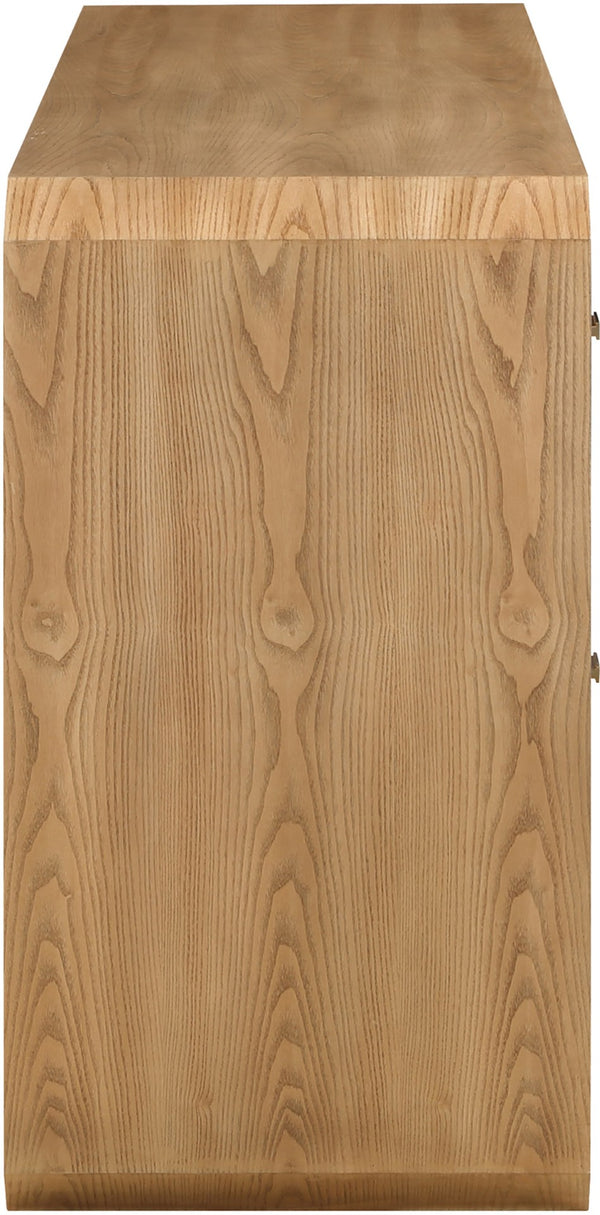 Meridian Furniture Parker Six Drawer Ash Veneer Dresser Mid-century Modern Style Bedroom Storage Furniture Natural 300Natural-D