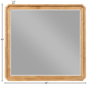 Meridian Furniture Parker Ash Veneer Wall Mirror with Stylish Frame for Modern Entryway or Living Room Decor Natural 300Natural-M