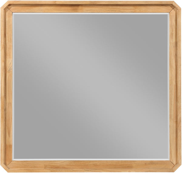Meridian Furniture Parker Ash Veneer Wall Mirror with Stylish Frame for Modern Entryway or Living Room Decor Natural 300Natural-M