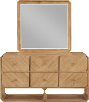Meridian Furniture Parker Ash Veneer Wall Mirror with Stylish Frame for Modern Entryway or Living Room Decor Natural 300Natural-M