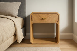 Meridian Furniture Parker Mid-century Modern Ash Veneer Nightstand with Single Drawer for Bedroom Storage Natural 300Natural-NS